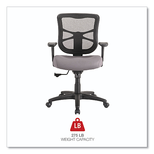 Alera Elusion Series Mesh Mid-Back Swivel/Tilt Chair, Supports Up to 275 lb, 17.9" to 21.8" Seat Height, Gray Seat (ALEEL42BME40B)