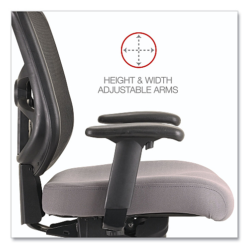 Alera Elusion Series Mesh Mid-Back Swivel/Tilt Chair, Supports Up to 275 lb, 17.9" to 21.8" Seat Height, Gray Seat (ALEEL42BME40B)
