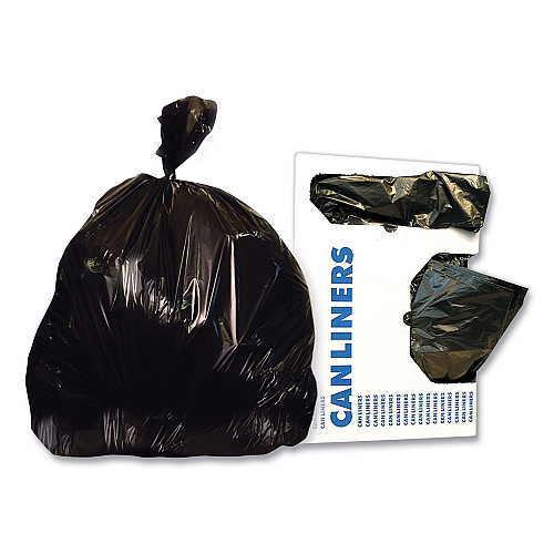 Heritage Linear Low-Density Can Liners, 65 gal, 1.5 mil, 43" x 60", Black, 100/Carton (H8660AK)