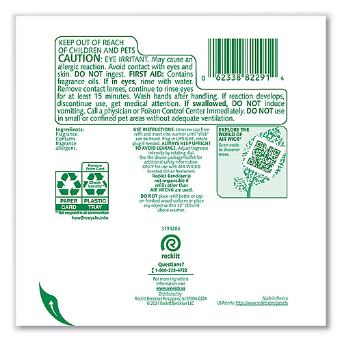 Air Wick Scented Oil Refill, Fresh Linen, 0.67 oz, 2/Pack (82291PK)
