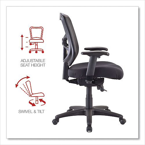 Alera Elusion Series Mesh Mid-Back Swivel/Tilt Chair, Supports Up to 275 lb, 17.9" to 21.8" Seat Height, Black (ALEEL42BME10B)