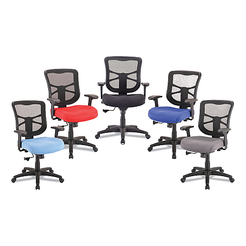 Alera Elusion Series Mesh Mid-Back Swivel/Tilt Chair, Supports Up to 275 lb, 17.9" to 21.8" Seat Height, Black (ALEEL42BME10B)
