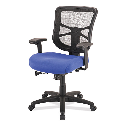 Alera Elusion Series Mesh Mid-Back Swivel/Tilt Chair, Supports Up to 275 lb, 17.9" to 21.8" Seat Height, Navy Seat (ALEEL42BME20B)