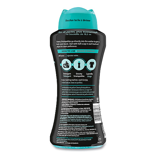 Downy Unstopables In-Wash Scent Booster Beads, Fresh Scent, 24 oz Pour Bottle, 4/Carton (08726)