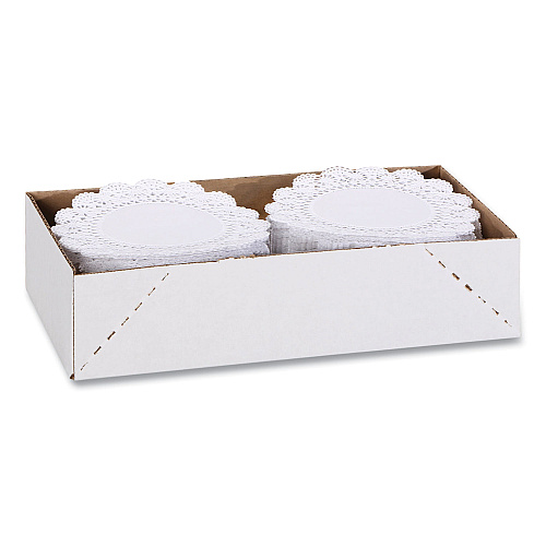 Hoffmaster Cambridge Lace Doilies, Round, 6", White, 1,000/Carton (500235)