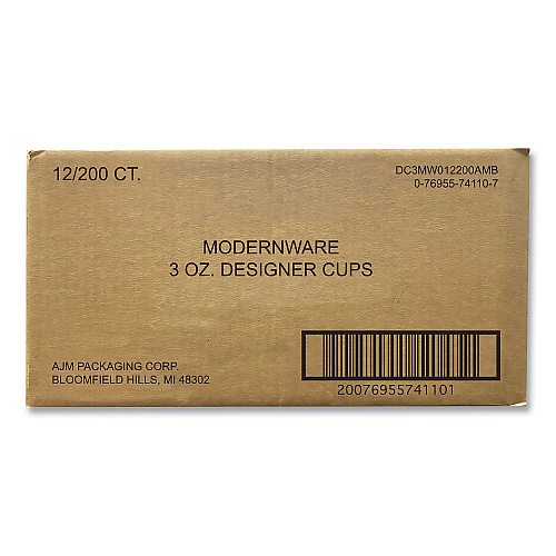 AJM Heavy Duty Cold Cups, 3 oz, Modernware Design, 2,400/Carton (DC3MW012200A)