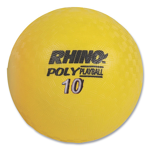 Champion Sports Rhino Playground Ball Set, 10" Diameter, Rubber, Assorted Colors, 6/Set 10" - Red, Orange, Yellow, Green, Blue, Purple - 6 / Set (PX10SET)