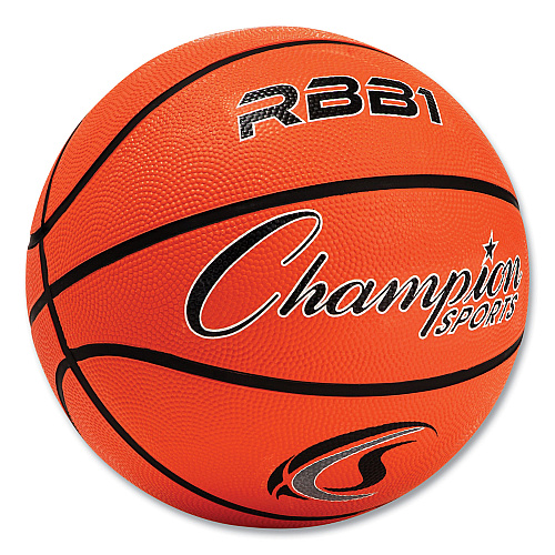 Champion Sports Rubber Sports Ball, For Basketball, No. 7 Size, Official Size, Orange (RBB1)