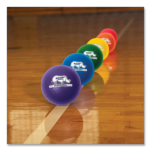 Champion Sports Rhino Skin Dodge Ball Set, 6" Diameter, Assorted Colors, 6/Set (RXD6SET)