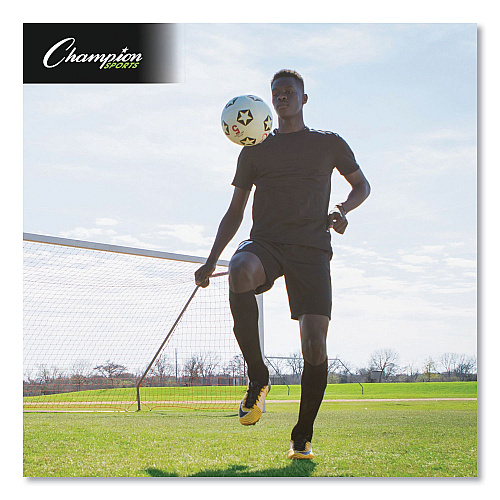 Champion Sports Rubber Sports Ball, For Soccer, No. 5 Size, White/Black (SRB5)