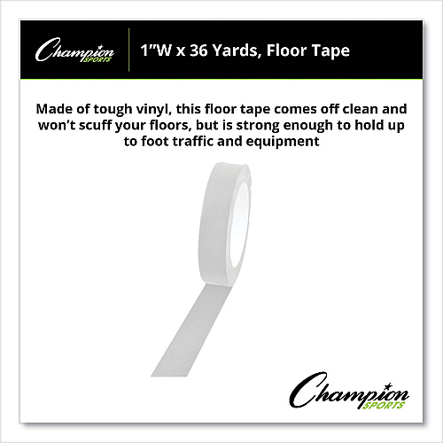 Champion Sports Floor Tape, 1" x 36 yds, White (1X36FTWH)