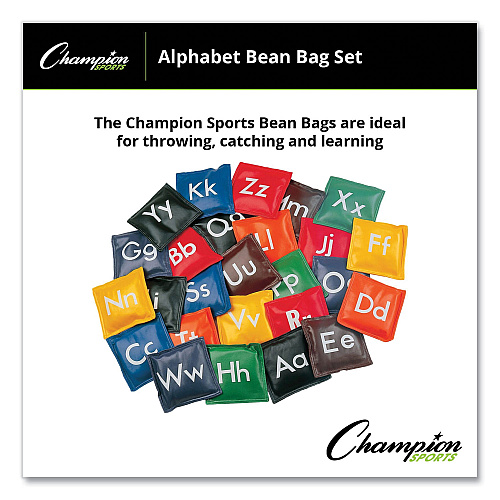 Champion Sports Alphabet Bean Bag Set, Vinyl, Assorted Colors, 26/Box (AB55)