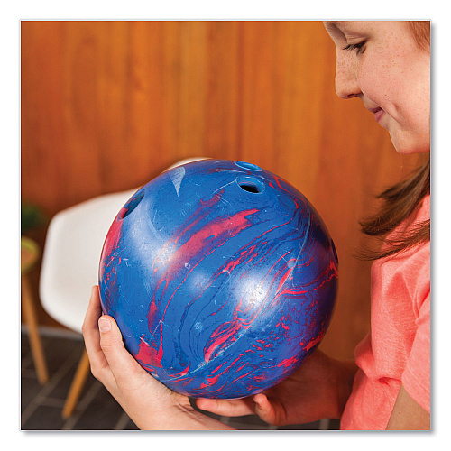 Champion Sports Bowling Set, Plastic/Rubber, White, 10 Bowling Pins, 1 Bowling Ball (BPSET)