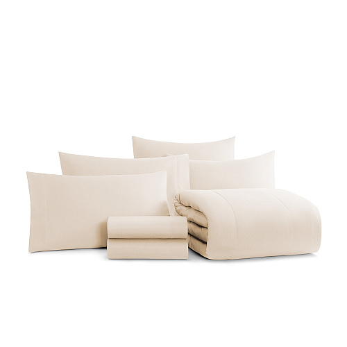 Family Essentials Bed In Bag 7pc Set - Queen - Beige - 1 Set (P-BIAB-FQ-BG)