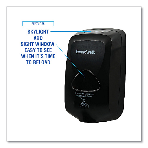Boardwalk Touch-Free Automatic Dispenser, 1,200 mL, 6 x 4.05 x 10.58, Black (BWK42200)