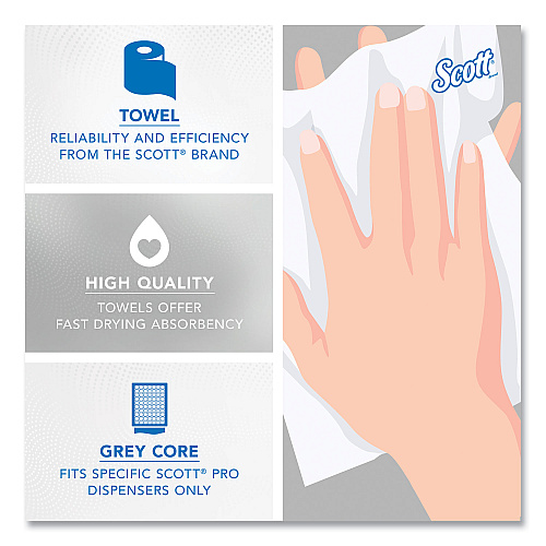 Scott&reg; Pro Hardwound Paper Towels, White, 900-ft., 6 Rolls (43960)