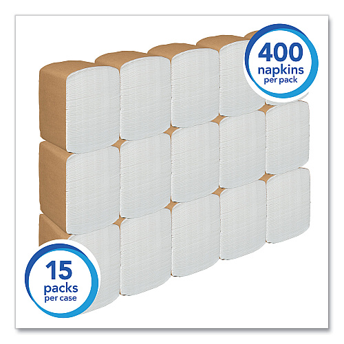 Scott Full-Fold Dispenser Napkins, 1-Ply, 12 x 17, White, 400/Pack, 15 Packs/Carton (98730)