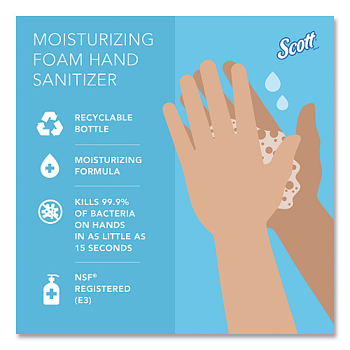 Scott Pro Moisturizing Foam Hand Sanitizer, 1,000 mL Refill, Fruity Cucumber Scent, 6/Carton (91560)