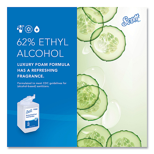 Scott Pro Moisturizing Foam Hand Sanitizer, 1,000 mL Refill, Fruity Cucumber Scent, 6/Carton (91560)