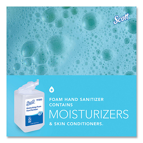 Scott Pro Moisturizing Foam Hand Sanitizer, 1,000 mL Refill, Fruity Cucumber Scent, 6/Carton (91560)