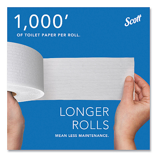 Scott Essential JRT Jumbo Roll Bathroom Tissue, Septic Safe, 2-Ply, White, 3.55" x 1,000 ft, 12 Rolls/Carton (07805)
