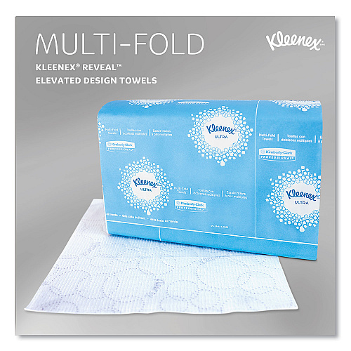 Kleenex Reveal Multi-Fold Towels, 2-Ply, 8 x 9.4, White, 16/Carton (46321)