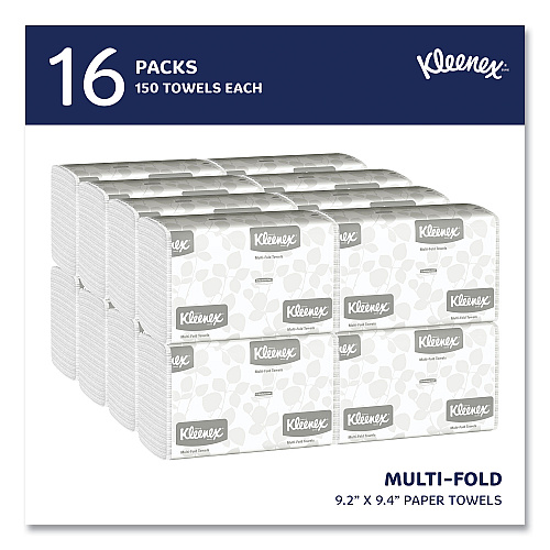 Kleenex&reg; Multifold Paper Towels, 1-Ply, White, 2400 Towels (01890)