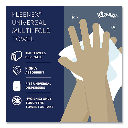 Kleenex&reg; Multifold Paper Towels, 1-Ply, White, 2400 Towels (01890)