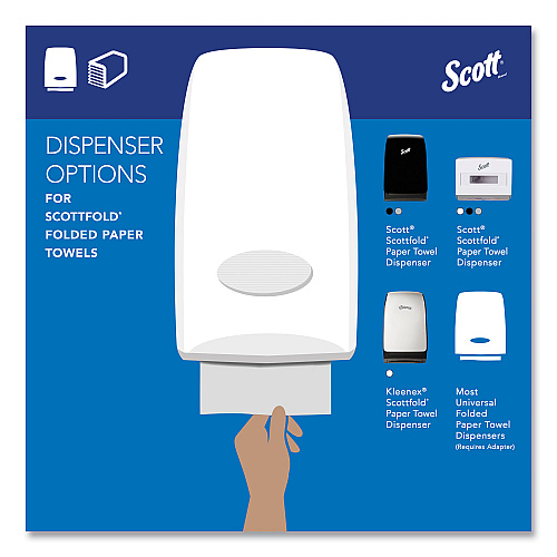 Pro Scottfold Towels, 1-Ply, 7.8 x 12.4, White, 175 Towels/Pack, 25 Packs/Carton (01960)