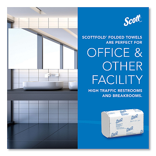 Pro Scottfold Towels, 1-Ply, 7.8 x 12.4, White, 175 Towels/Pack, 25 Packs/Carton (01960)