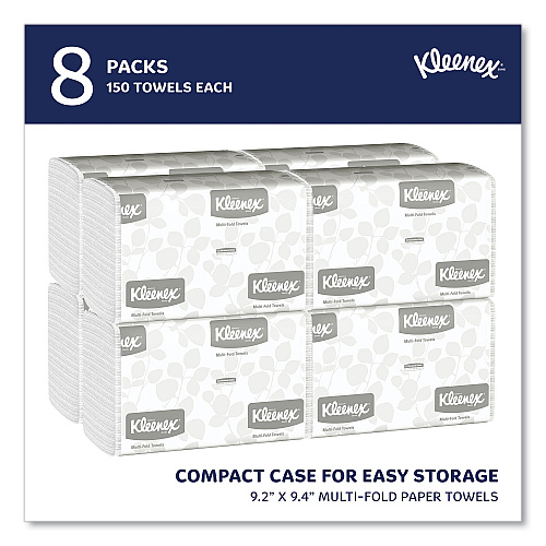 Kleenex&reg; Multifold Paper Towels, 1-Ply, White, 1200 Towels (02046)
