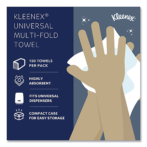 Kleenex&reg; Multifold Paper Towels, 1-Ply, White, 1200 Towels (02046)