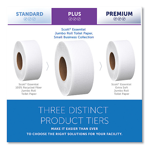 Scott Essential JRT Jumbo Roll Bathroom Tissue, Septic Safe, 2-Ply, White, 3.55" x 1,000 ft, 4 Rolls/Carton (03148)