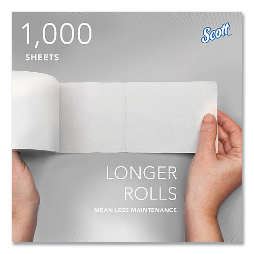 Scott Essential Coreless SRB Bathroom Tissue, Septic Safe, 2-Ply, White, 1,000 Sheets/Roll, 36 Rolls/Carton (04007)