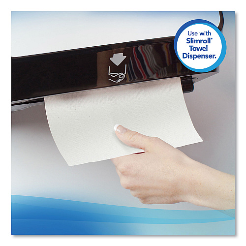 Scott Slimroll Towels, Absorbency Pockets, 8" x 580 ft, White, 6 Rolls/Carton (12388)