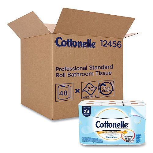 Cottonelle&reg; Clean Care Toilet Paper, 1-Ply, 170 Sheets, 48 Rolls (12456)