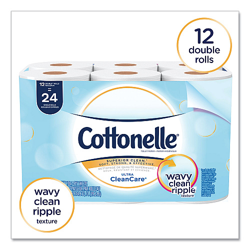 Cottonelle&reg; Clean Care Toilet Paper, 1-Ply, 170 Sheets, 48 Rolls (12456)