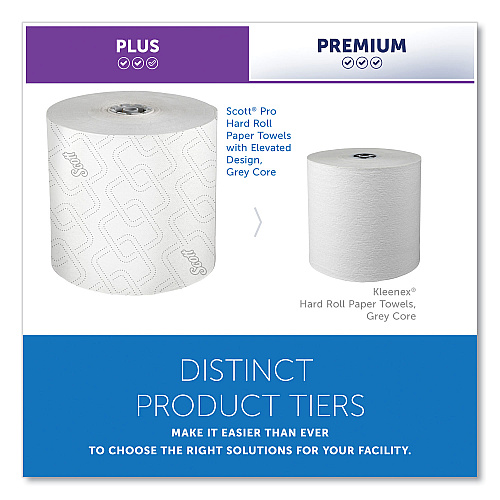 Pro Hard Roll Paper Towels with Elevated Scott Design for Scott Pro Dispenser, Gray Core Only, 1-Ply, 1,150 ft, 6 Rolls/CT (25703)
