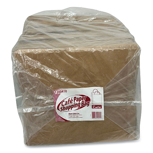 Kari-Out Kraft Paper Bags, Natural Kraft Flat Handles, 11" x 7" x 12", Brown, 250/Carton (1200410)