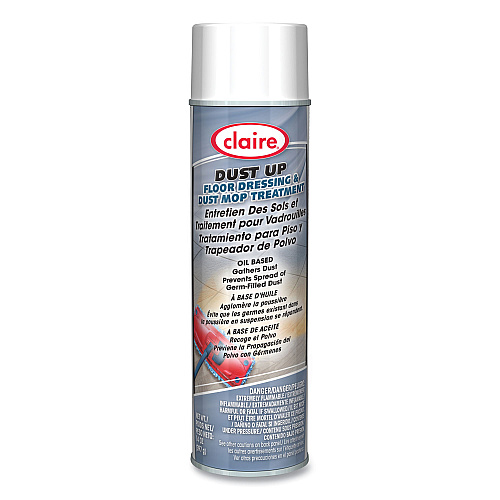 Claire Dust Up Floor Dressing and Dust Mop Treatment, Lemon Scent, 14 oz Aerosol Spray, Dozen (875)