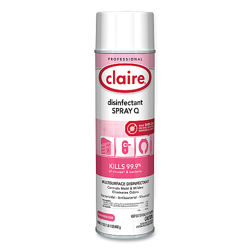 Claire Spray Q Disinfectant, Country Fresh Scent, 17 oz Aerosol Spray, Dozen (1001)
