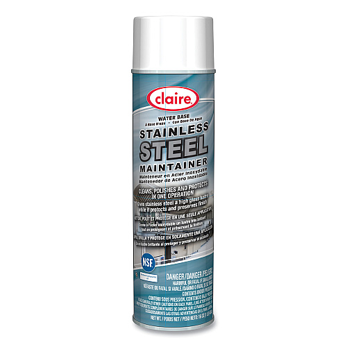 Claire Stainless Steel Maintainer, Lemon Scent, 16 oz Aerosol Spray, Dozen (844)