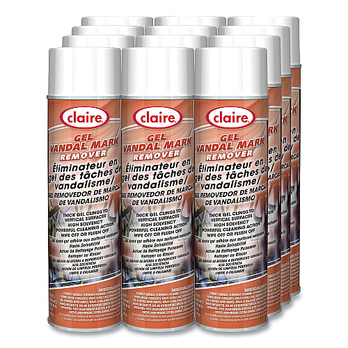 Claire Gel Vandal Mark Remover, 15 oz Aerosol Spray, Dozen (880)