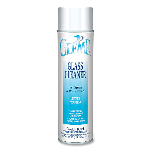 Claire Gleme Glass Cleaner, Fresh Scent, 19 oz Aerosol Spray, Dozen (050)