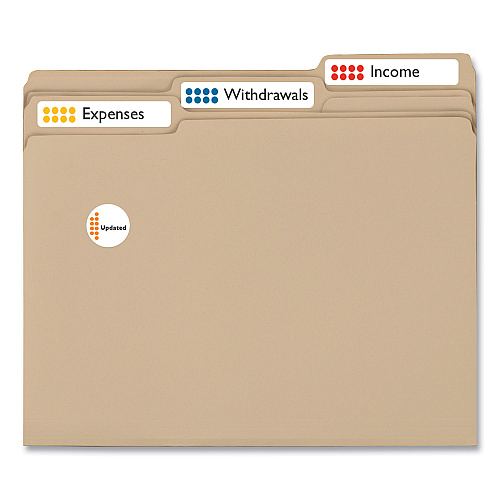 Avery Mini-Sheets Permanent File Folder Labels, 0.66 x 3.44, White, 12/Sheet, 25 Sheets/Pack (2181)