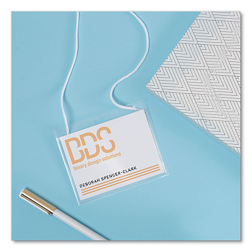 Avery Secure Top Hanging-Style Badge Holders, Horizontal, 4w x 3h, Clear, 100/Box (2922)