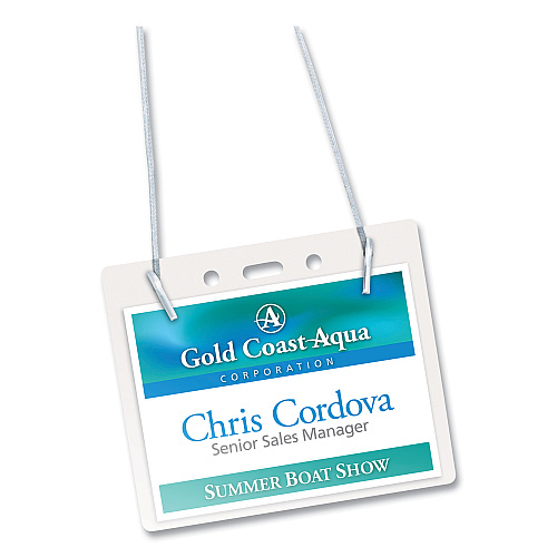 Avery Secure Top Hanging-Style Badge Holders, Horizontal, 4w x 3h, Clear, 100/Box (2922)