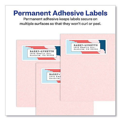 Avery Glossy Clear Easy Peel Mailing Labels w/ Sure Feed Technology, Inkjet/Laser Printers, 0.66 x 1.75, 60/Sheet, 10 Sheets/PK (6520)