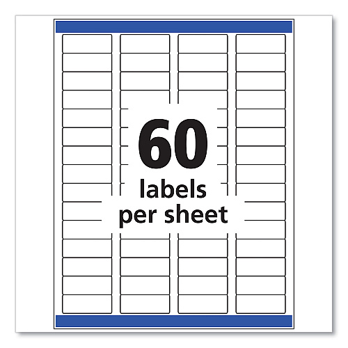 Avery Glossy Clear Easy Peel Mailing Labels w/ Sure Feed Technology, Inkjet/Laser Printers, 0.66 x 1.75, 60/Sheet, 10 Sheets/PK (6520)