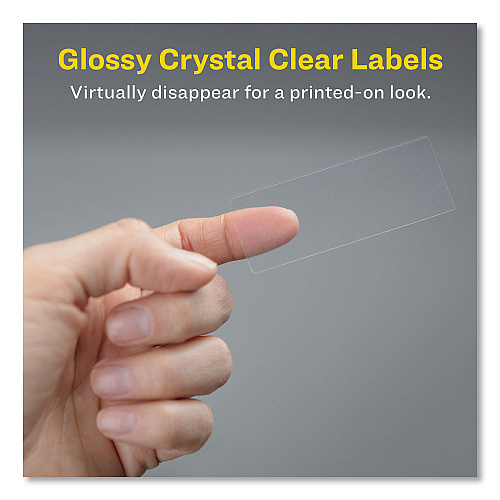 Avery Glossy Clear Easy Peel Mailing Labels w/ Sure Feed Technology, Inkjet/Laser Printers, 0.66 x 1.75, 60/Sheet, 10 Sheets/PK (6520)